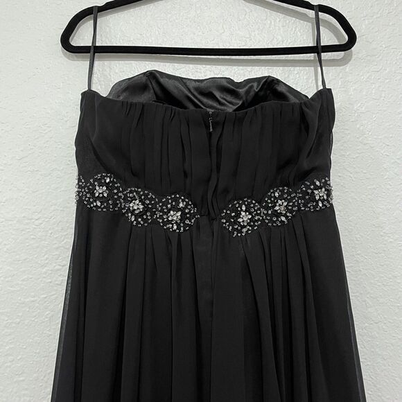 May Queen Couture Black Formal Long Dress 10 Strapless Prom Party Wedding Guest - Picture 13 of 16